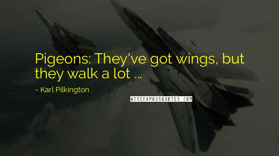 Karl Pilkington Quotes: Pigeons: They've got wings, but they walk a lot ...