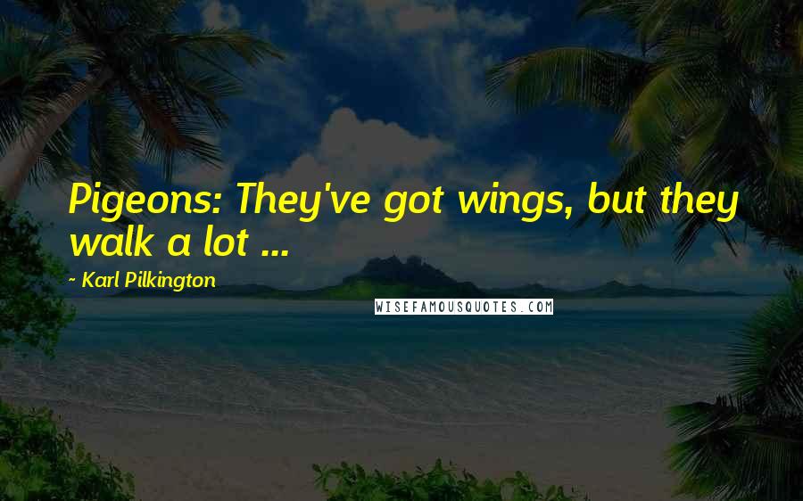 Karl Pilkington Quotes: Pigeons: They've got wings, but they walk a lot ...