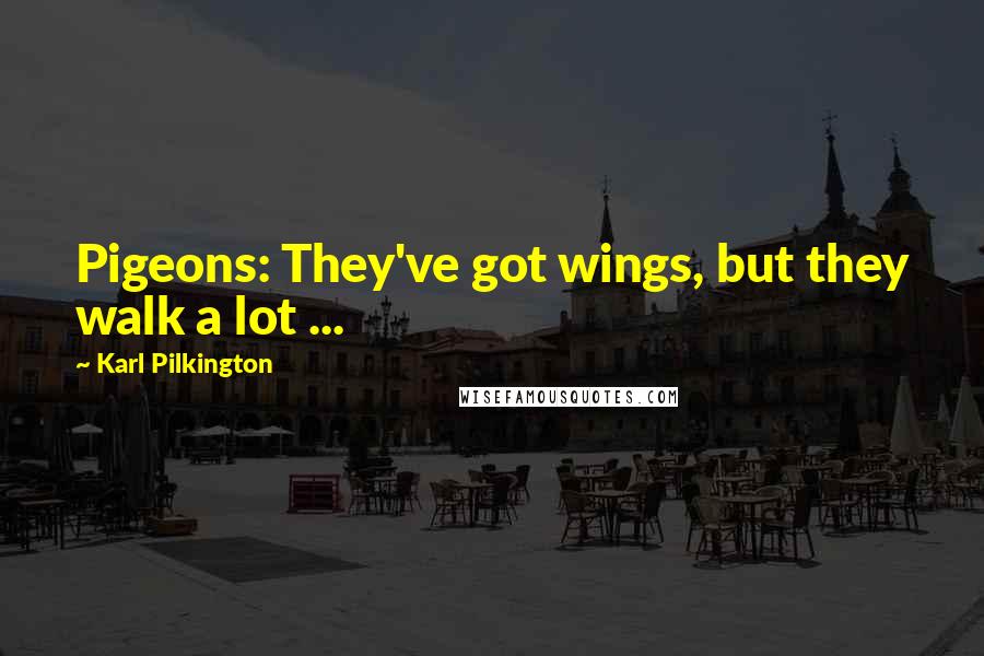 Karl Pilkington Quotes: Pigeons: They've got wings, but they walk a lot ...