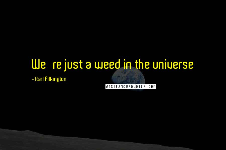 Karl Pilkington Quotes: We're just a weed in the universe