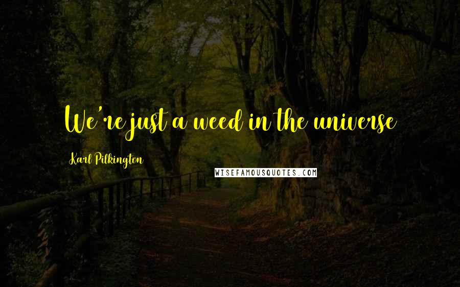 Karl Pilkington Quotes: We're just a weed in the universe