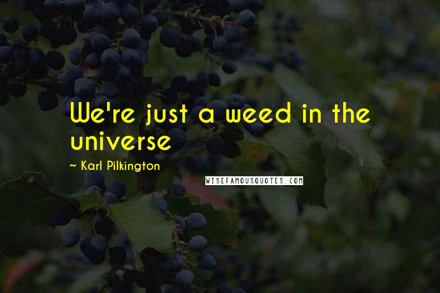 Karl Pilkington Quotes: We're just a weed in the universe