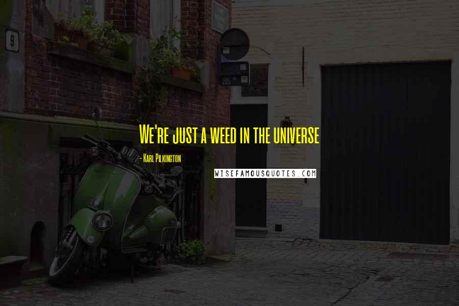 Karl Pilkington Quotes: We're just a weed in the universe