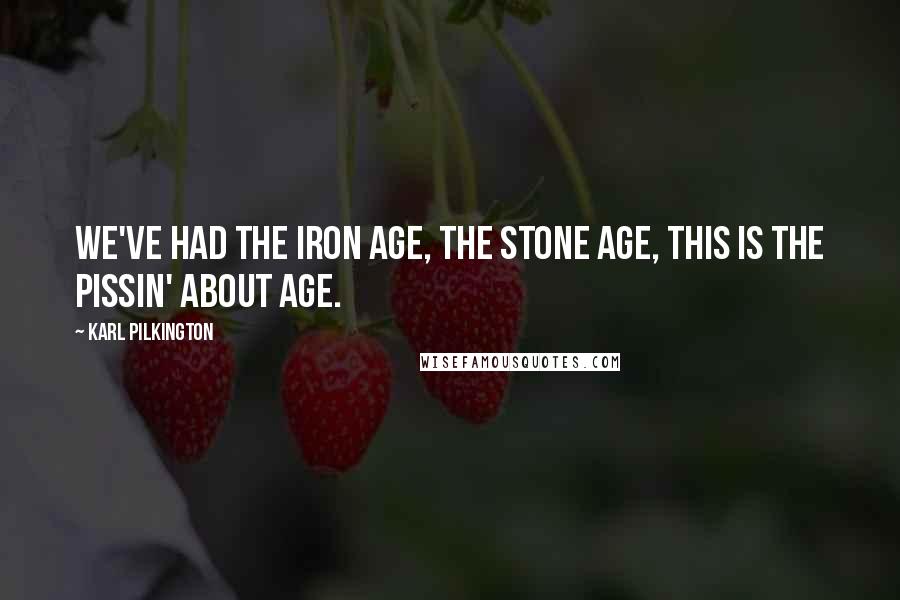 Karl Pilkington Quotes: We've had the Iron Age, the Stone Age, this is the pissin' about age.