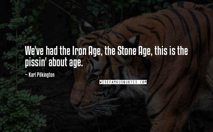 Karl Pilkington Quotes: We've had the Iron Age, the Stone Age, this is the pissin' about age.