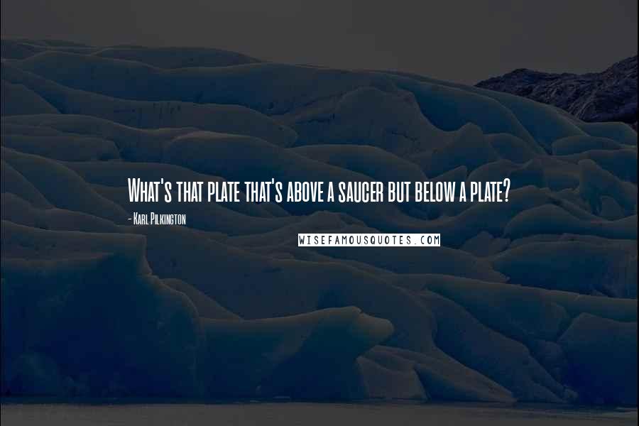 Karl Pilkington Quotes: What's that plate that's above a saucer but below a plate?