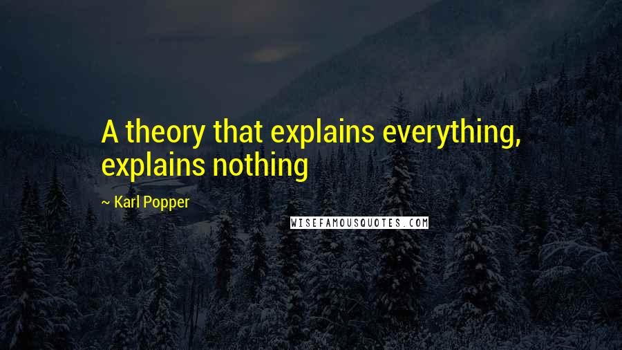 Karl Popper Quotes: A theory that explains everything, explains nothing
