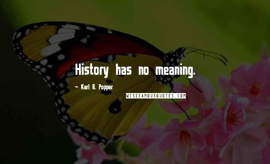 Karl R. Popper Quotes: History has no meaning.