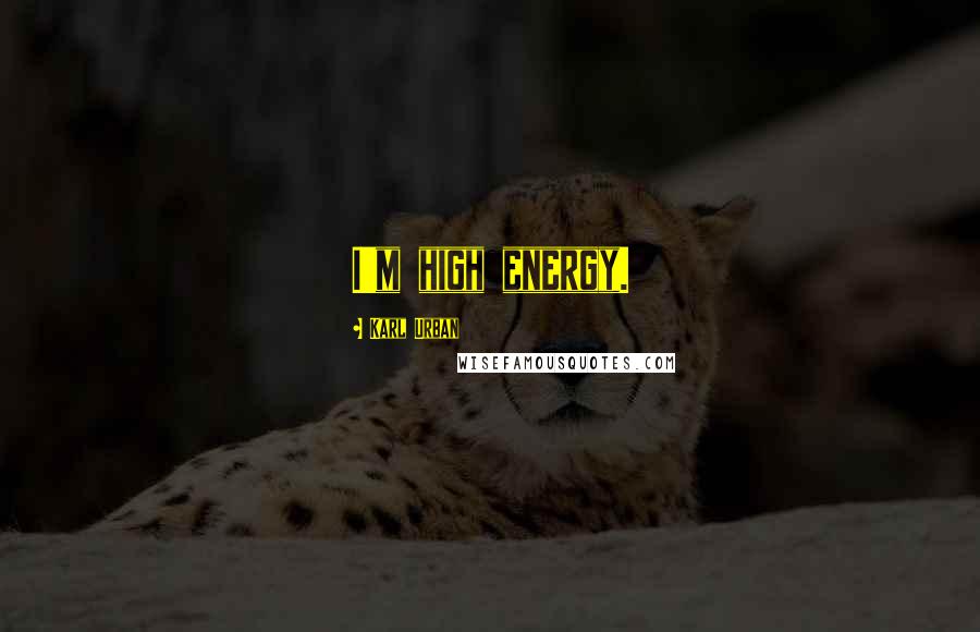 Karl Urban Quotes: I'm high energy.
