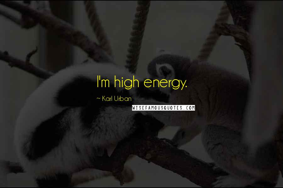 Karl Urban Quotes: I'm high energy.