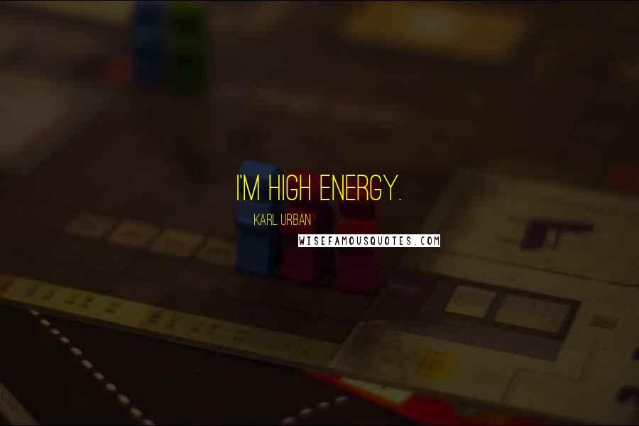 Karl Urban Quotes: I'm high energy.