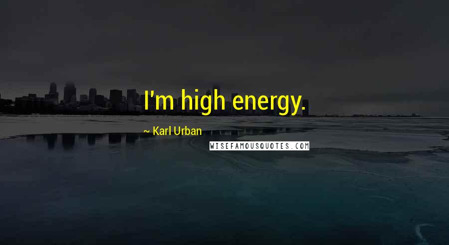 Karl Urban Quotes: I'm high energy.