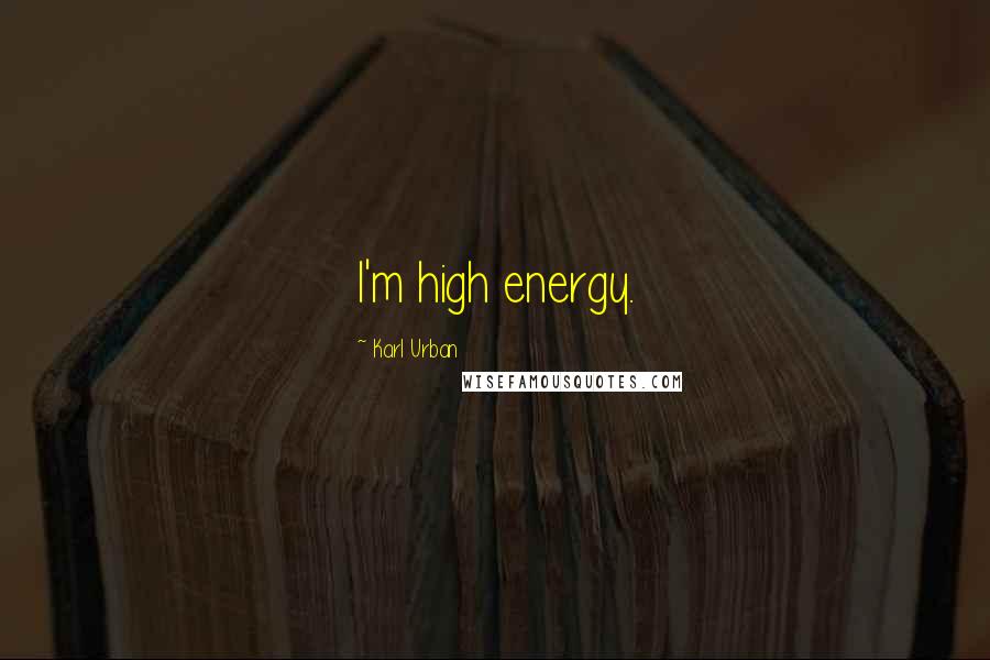 Karl Urban Quotes: I'm high energy.