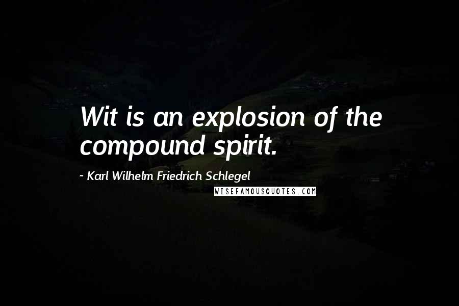 Karl Wilhelm Friedrich Schlegel Quotes: Wit is an explosion of the compound spirit.