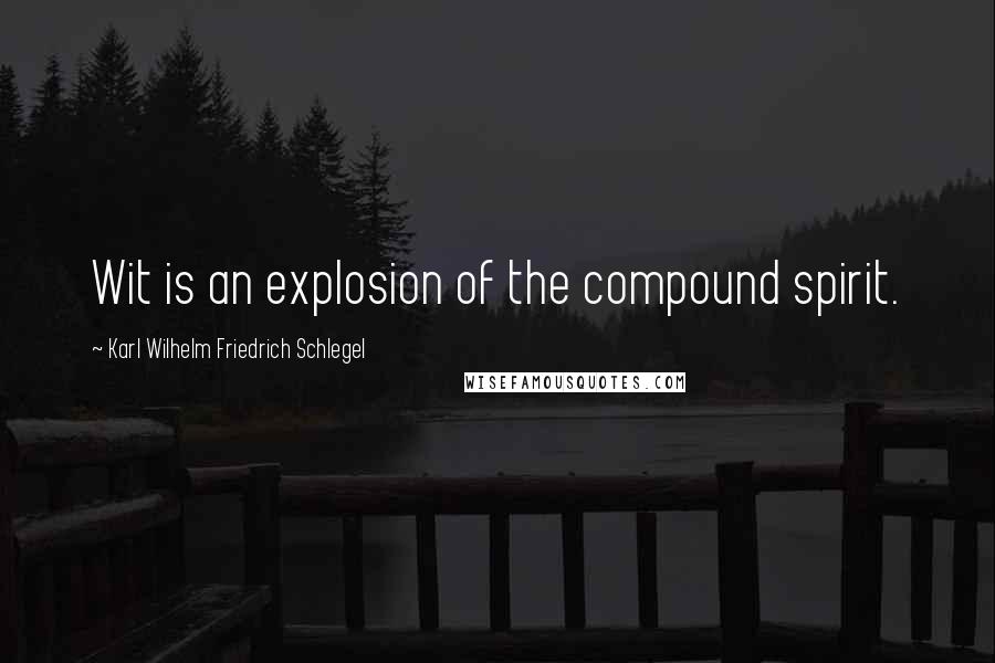 Karl Wilhelm Friedrich Schlegel Quotes: Wit is an explosion of the compound spirit.