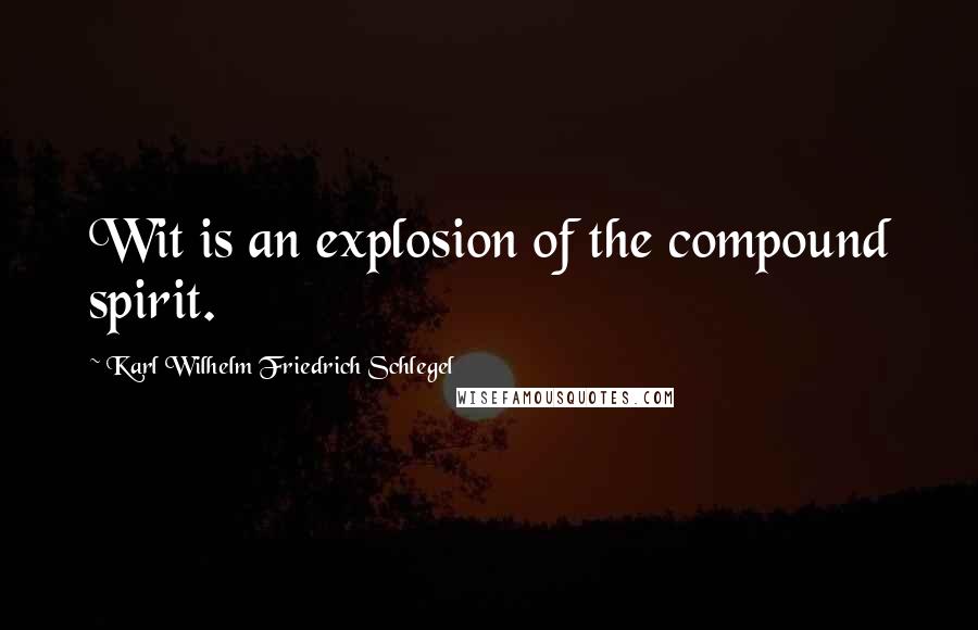 Karl Wilhelm Friedrich Schlegel Quotes: Wit is an explosion of the compound spirit.