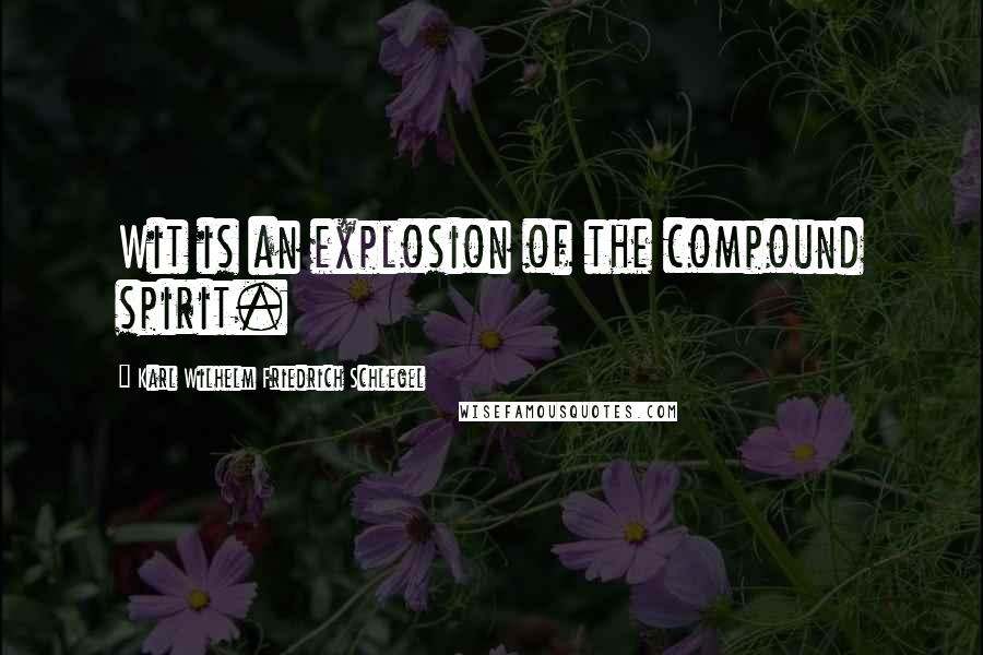 Karl Wilhelm Friedrich Schlegel Quotes: Wit is an explosion of the compound spirit.