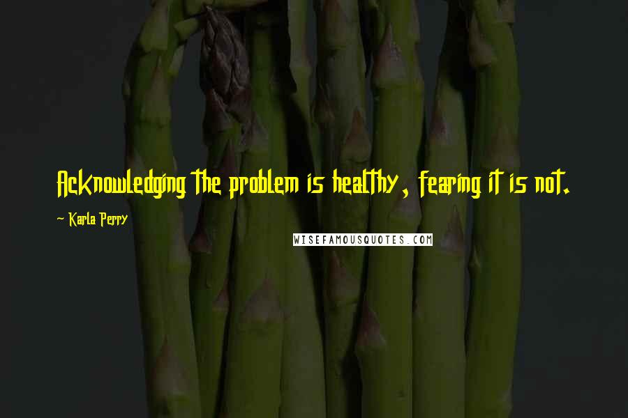 Karla Perry Quotes: Acknowledging the problem is healthy, fearing it is not.