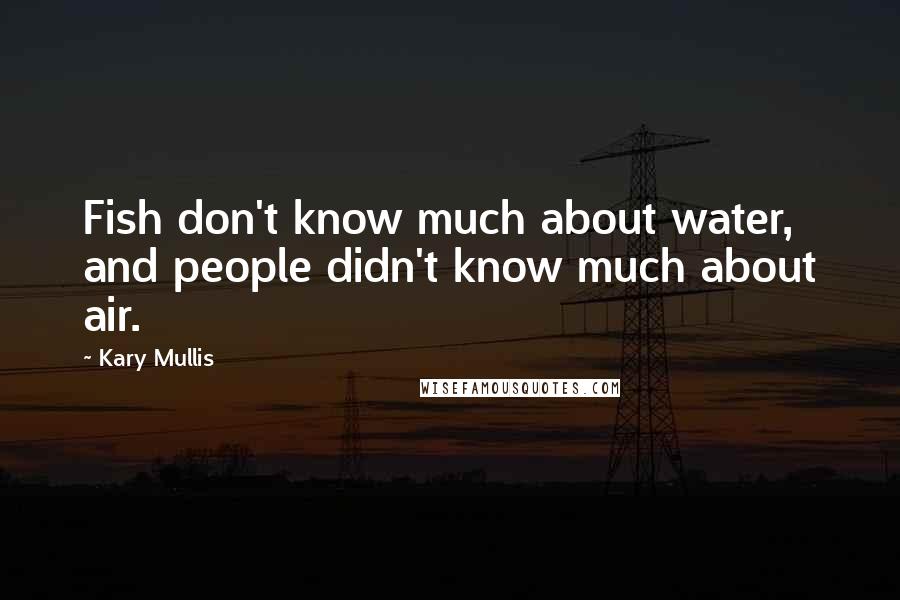 Kary Mullis Quotes: Fish don't know much about water, and people didn't know much about air.