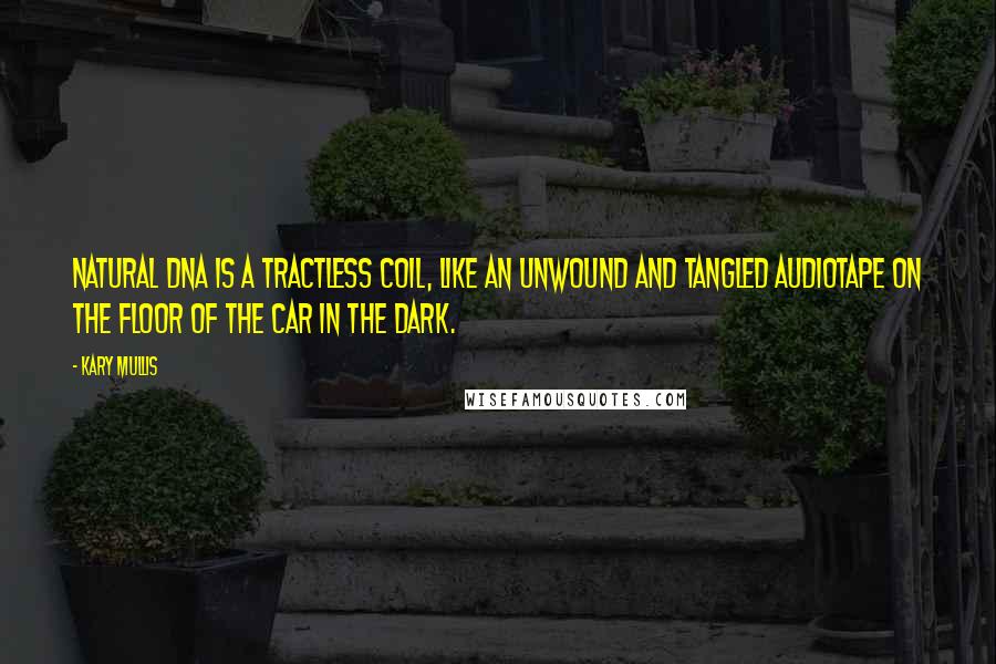 Kary Mullis Quotes: Natural DNA is a tractless coil, like an unwound and tangled audiotape on the floor of the car in the dark.