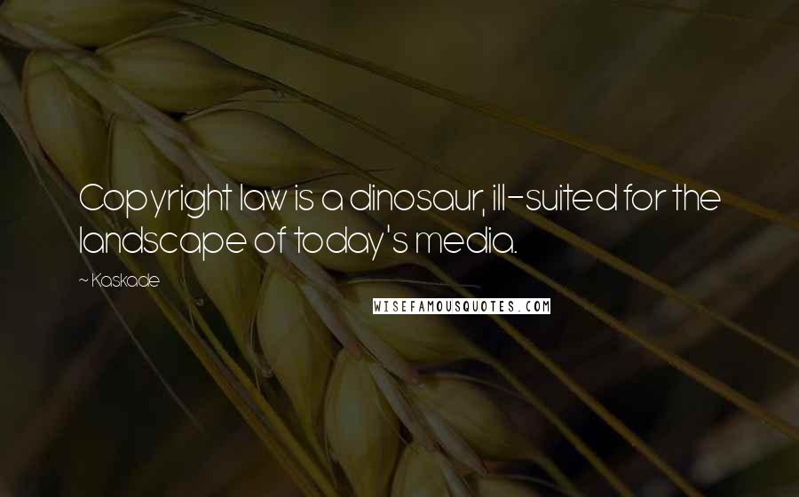 Kaskade Quotes: Copyright law is a dinosaur, ill-suited for the landscape of today's media.