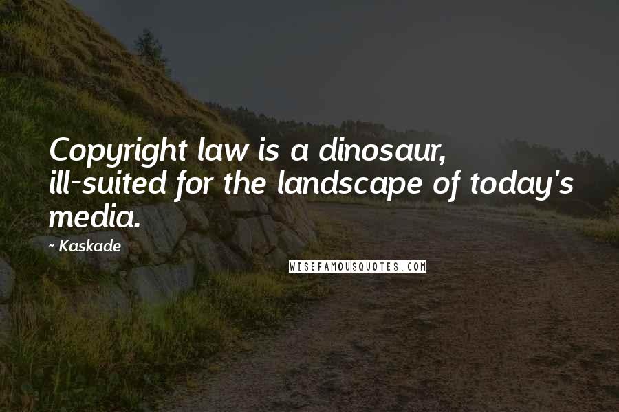 Kaskade Quotes: Copyright law is a dinosaur, ill-suited for the landscape of today's media.