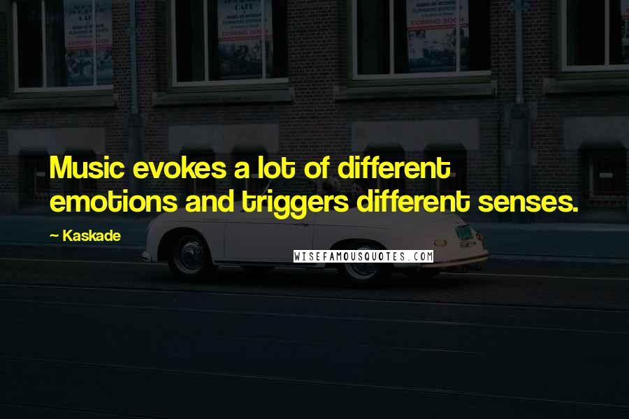 Kaskade Quotes: Music evokes a lot of different emotions and triggers different senses.