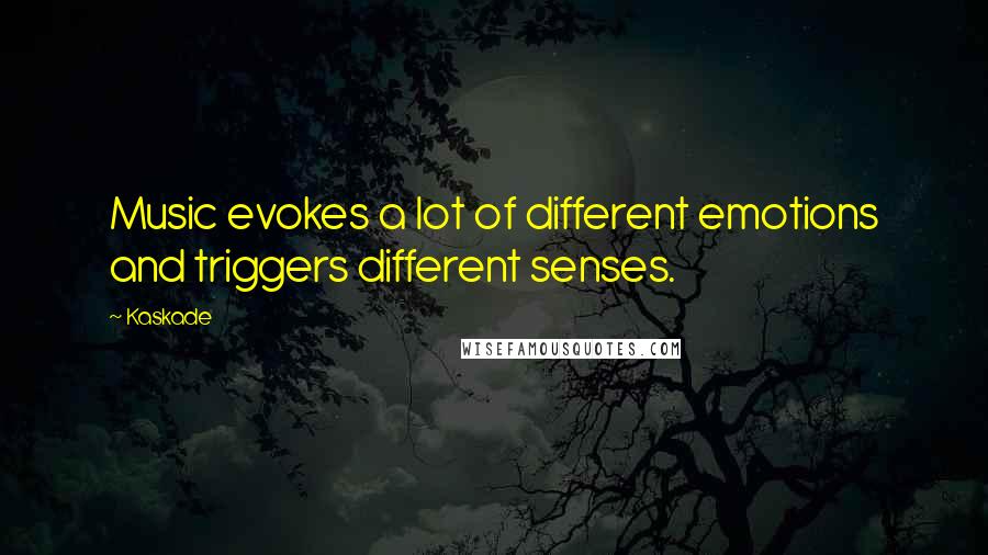 Kaskade Quotes: Music evokes a lot of different emotions and triggers different senses.