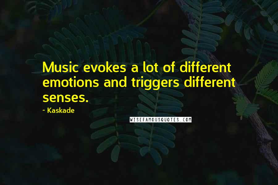 Kaskade Quotes: Music evokes a lot of different emotions and triggers different senses.