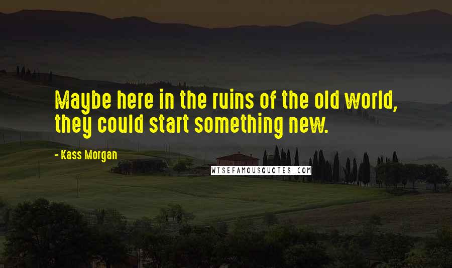 Kass Morgan Quotes: Maybe here in the ruins of the old world, they could start something new.