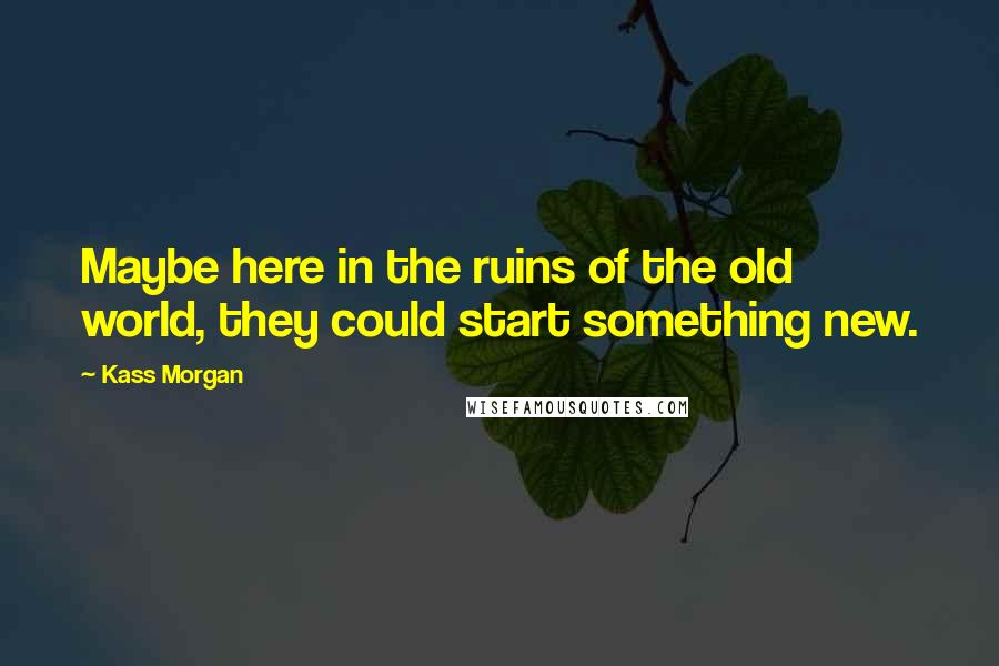 Kass Morgan Quotes: Maybe here in the ruins of the old world, they could start something new.