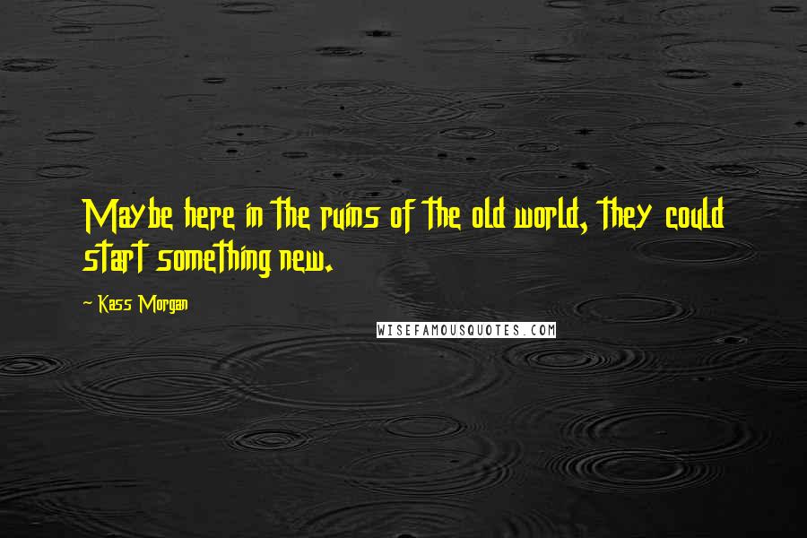 Kass Morgan Quotes: Maybe here in the ruins of the old world, they could start something new.