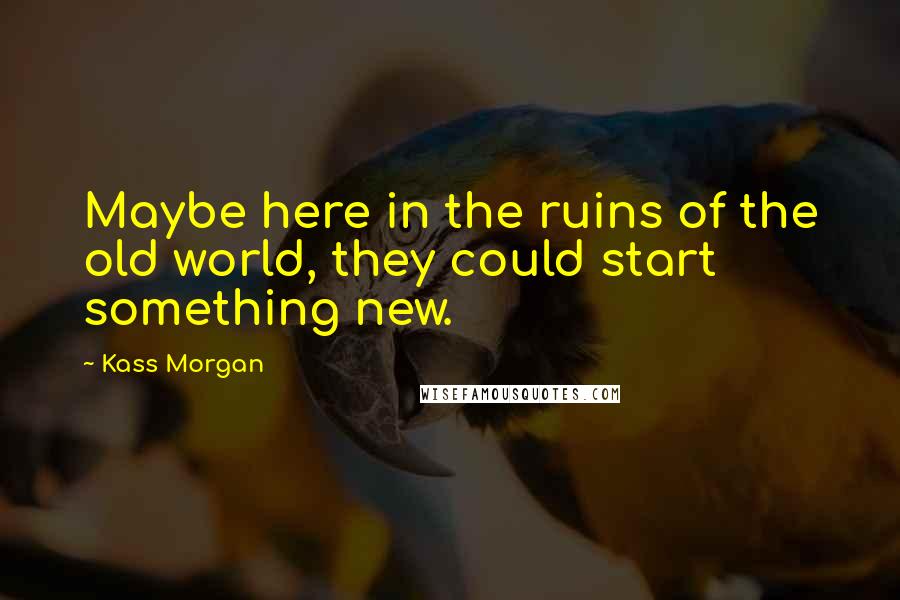 Kass Morgan Quotes: Maybe here in the ruins of the old world, they could start something new.