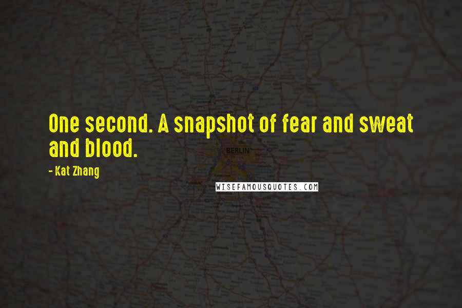 Kat Zhang Quotes: One second. A snapshot of fear and sweat and blood.
