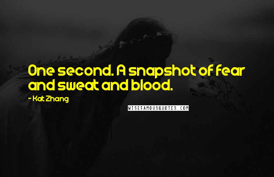 Kat Zhang Quotes: One second. A snapshot of fear and sweat and blood.