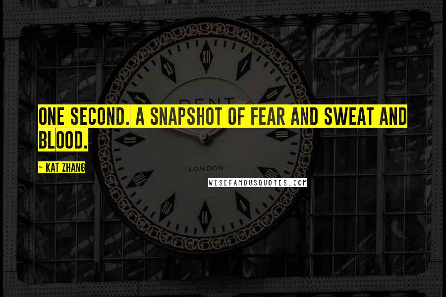 Kat Zhang Quotes: One second. A snapshot of fear and sweat and blood.