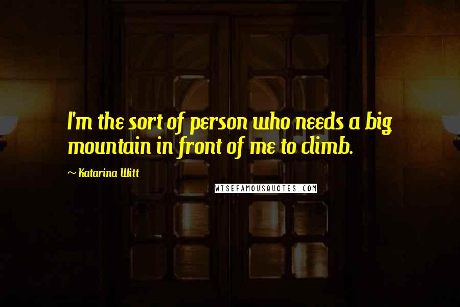 Katarina Witt Quotes: I'm the sort of person who needs a big mountain in front of me to climb.