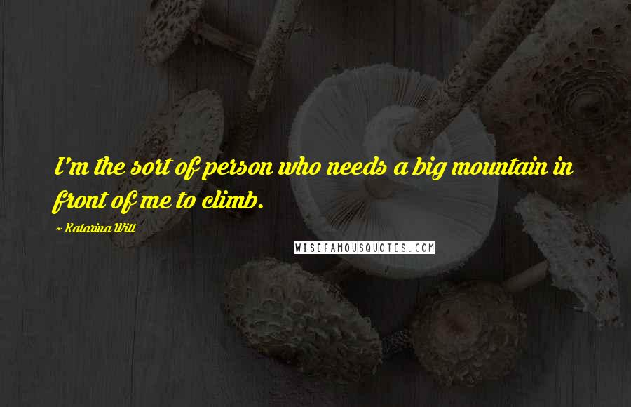 Katarina Witt Quotes: I'm the sort of person who needs a big mountain in front of me to climb.