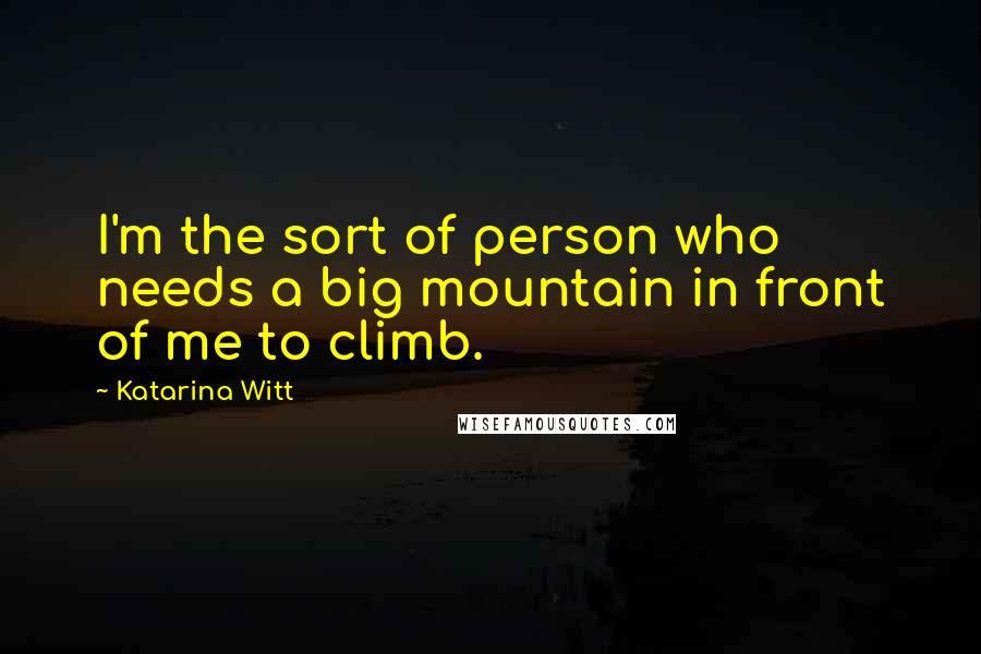 Katarina Witt Quotes: I'm the sort of person who needs a big mountain in front of me to climb.