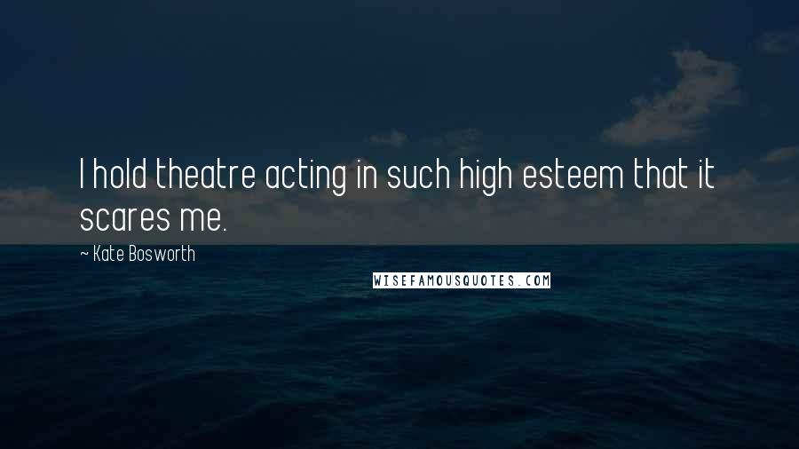 Kate Bosworth Quotes: I hold theatre acting in such high esteem that it scares me.