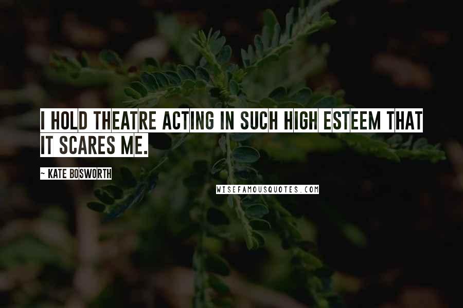 Kate Bosworth Quotes: I hold theatre acting in such high esteem that it scares me.