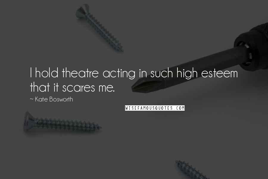 Kate Bosworth Quotes: I hold theatre acting in such high esteem that it scares me.