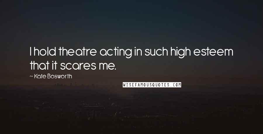 Kate Bosworth Quotes: I hold theatre acting in such high esteem that it scares me.