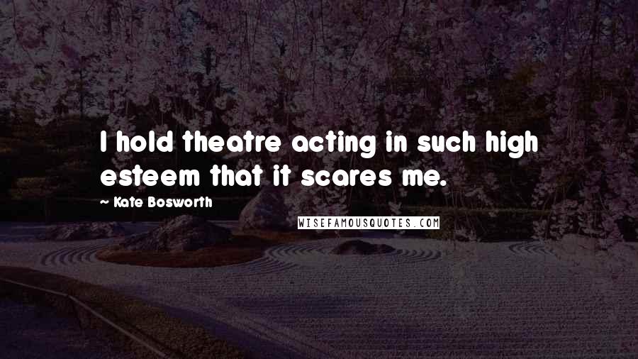 Kate Bosworth Quotes: I hold theatre acting in such high esteem that it scares me.