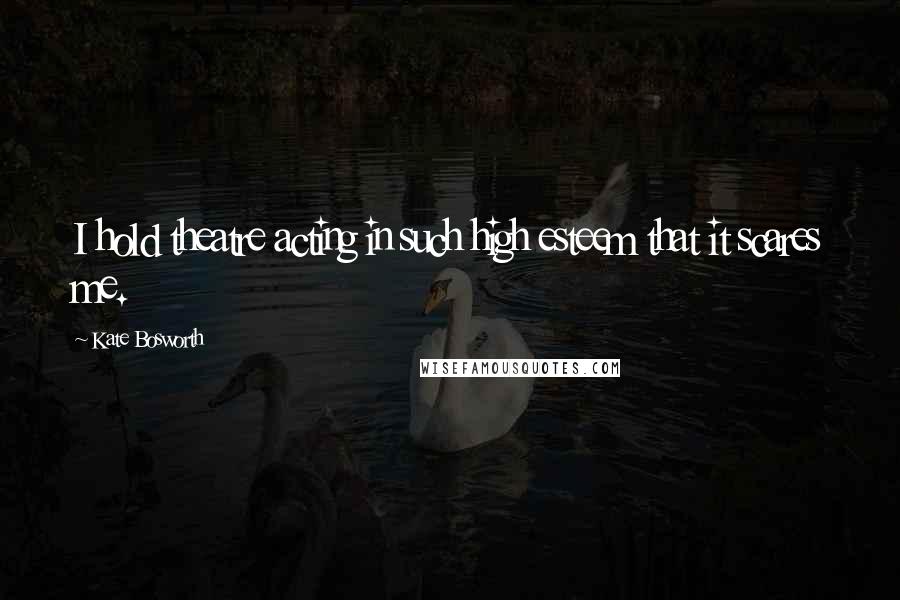 Kate Bosworth Quotes: I hold theatre acting in such high esteem that it scares me.