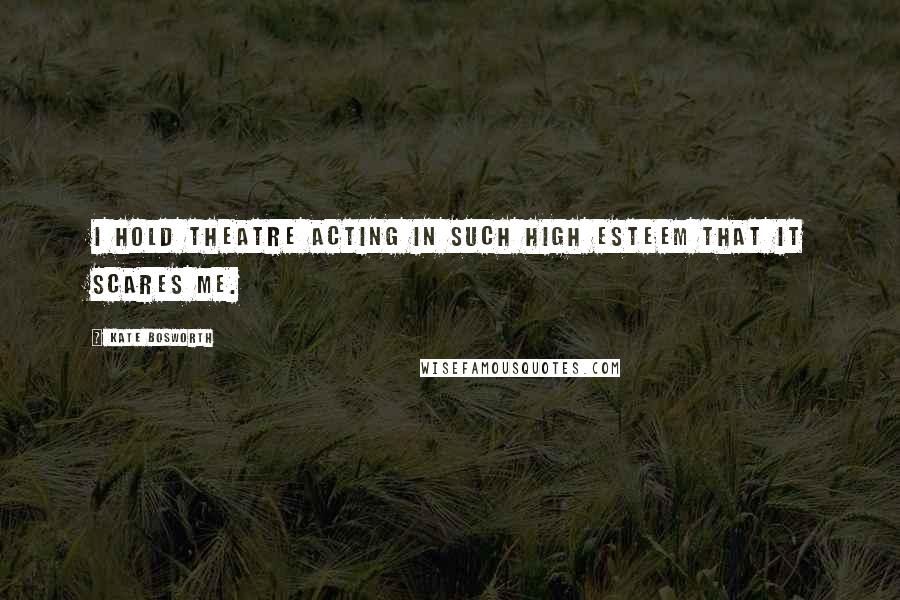 Kate Bosworth Quotes: I hold theatre acting in such high esteem that it scares me.