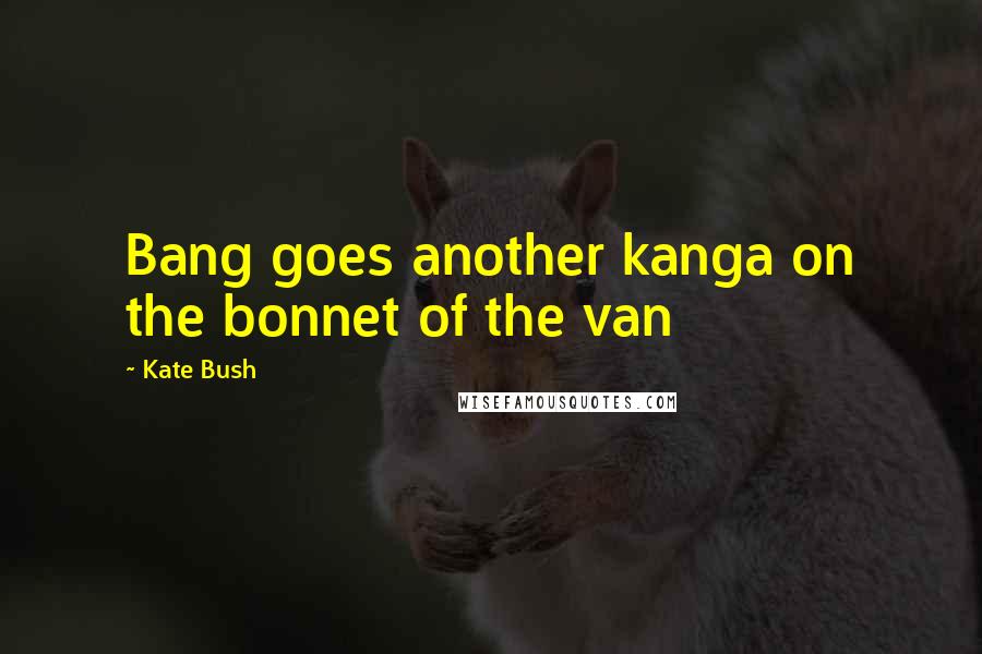 Kate Bush Quotes: Bang goes another kanga on the bonnet of the van