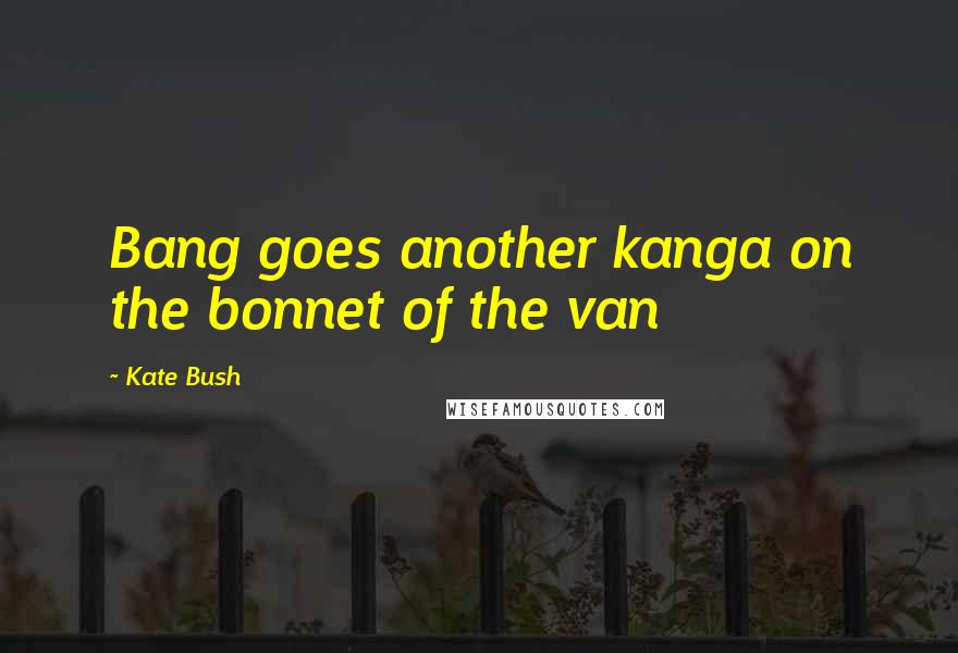 Kate Bush Quotes: Bang goes another kanga on the bonnet of the van