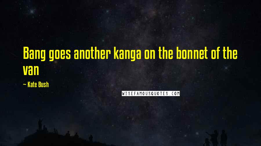 Kate Bush Quotes: Bang goes another kanga on the bonnet of the van