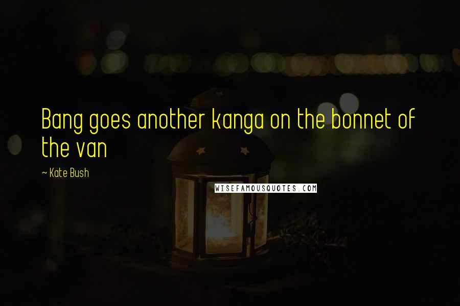 Kate Bush Quotes: Bang goes another kanga on the bonnet of the van